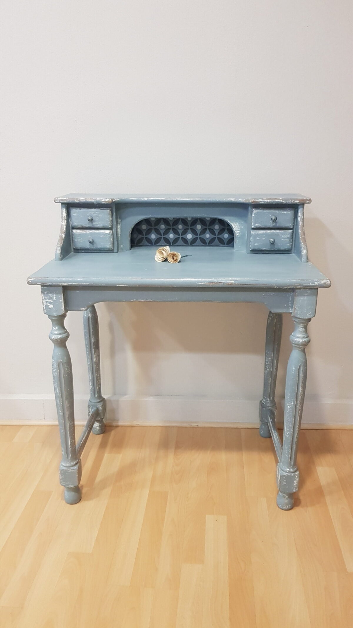 Escritorio tocador vintage azul shabby chic restaurado
