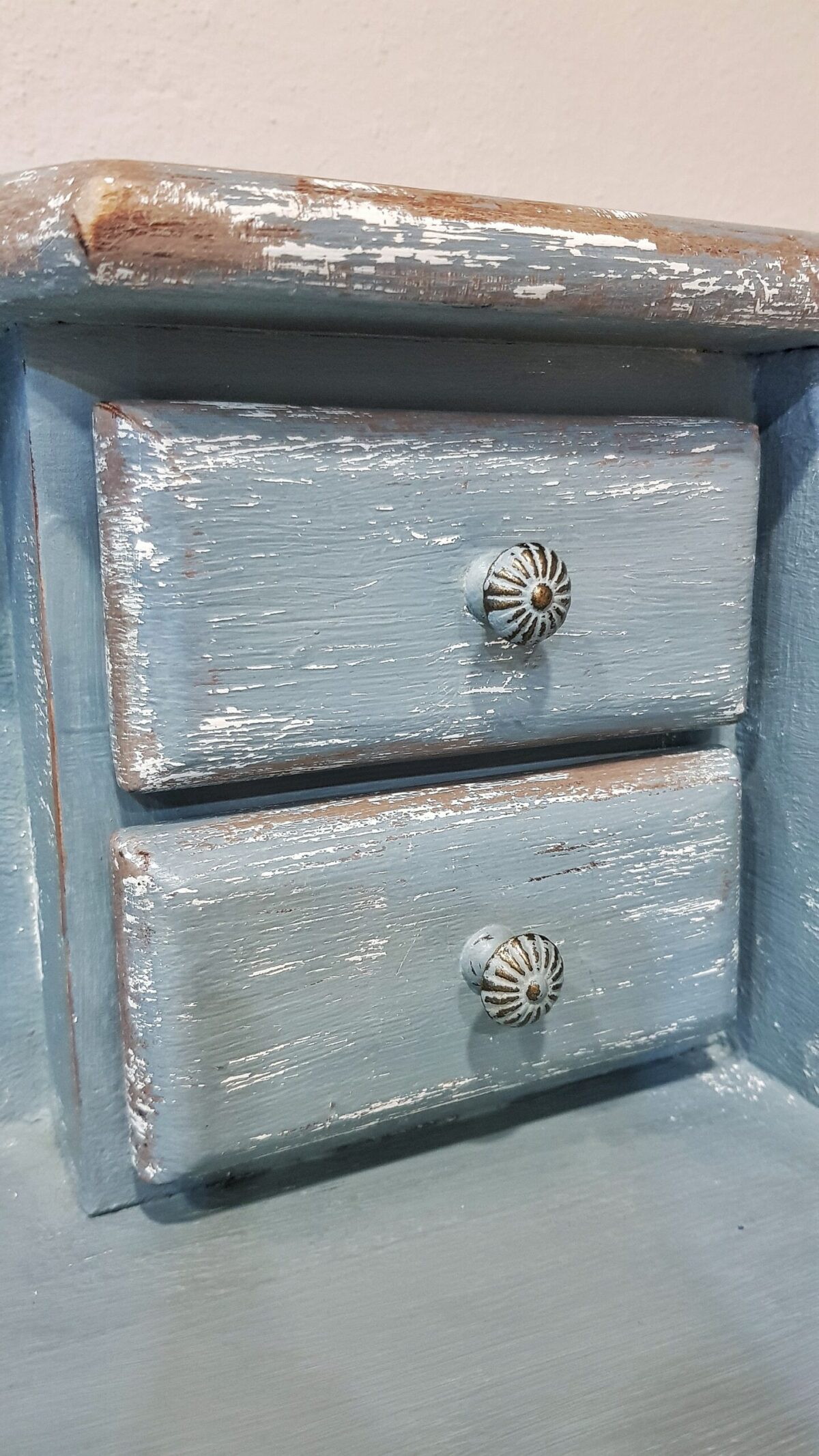 Escritorio tocador vintage azul shabby chic restaurado